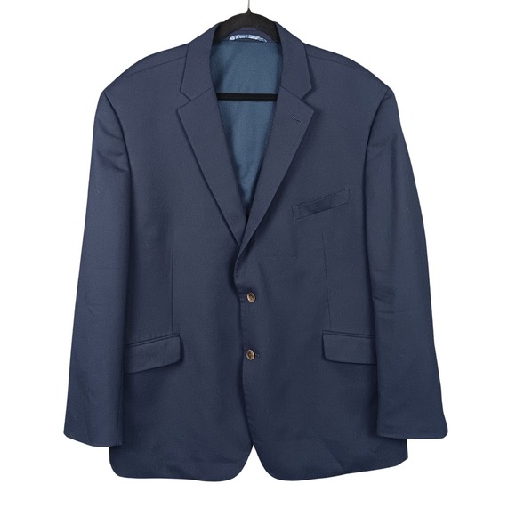 Joseph Abboud White Mens Blazer Size 50R Navy Blue Wool Blend Sport Coat - Picture 1 of 8